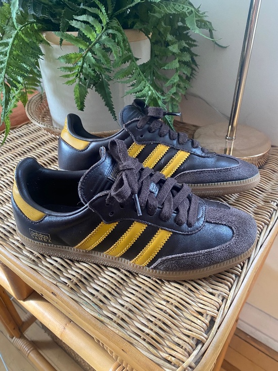adidas Shoes - Adidas Samba OG Brown/Yellow stripes